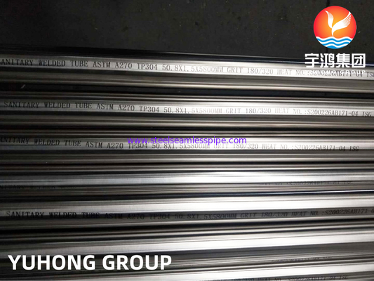 ASTM A270 TP304 Ζυγισμένος σωλήνας από ανοξείδωτο χάλυβα, φωτεινή επεξεργασία με αναψύκωση που χρησιμοποιείται σε υγειονομικές εφαρμογές