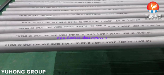 ASTM A213 TP347H υψηλής θερμοκρασίας εφαρμογή σωλήνων ανοξείδωτου άνευ ραφής