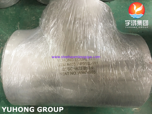 Εφοδιασμός με συγκόλληση με μύτη SS316L, A403 WP316L Equal Tee (χωρίς συγκόλληση / συγκόλληση), Β16.9 Standard
