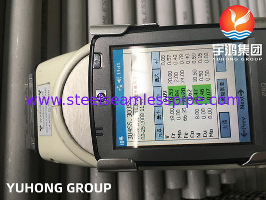 ASTM A269 TP304 Ατσάλινος αδιάβροχος σωλήνας ακινητοποιημένος, αναψυγμένος για εναλλάκτη θερμότητας με δοκιμή PMI
