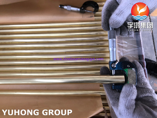 ASTM B111 C44300 / DIN CuZn28Sn1 Χωρίς συγκόλληση σωλήνας από χαλκό