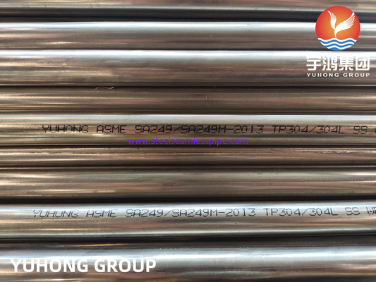 ASME SA249 TP304 304L SUS304 1.4301 Ζυγισμένος σωλήνας για συμπυκνωτή λέβητα