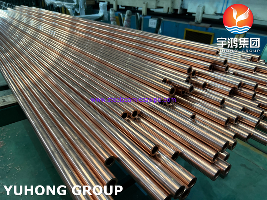 ASTM B111 UNS C12200 / CW024A Χωρίς συγκόλληση σωλήνας χαλκού, σωλήνας ανταλλακτικού θερμότητας DHP
