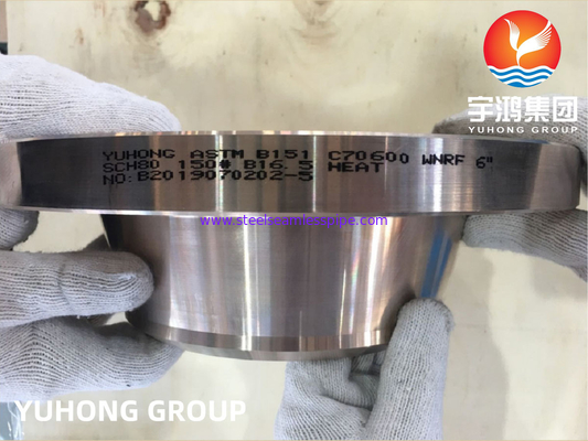 ΑΣTM B151 C70600 2.0872 Cu-Ni Alloy Forged Weldneck Flange RF B16.5