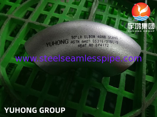 Αδιάβροχο σωλήνα από ανοξείδωτο χάλυβαA403 WP304 WP304L WP316 Κεφαλάκι 45Deg 90Deg 180Deg 1/2" NB - 48" NB