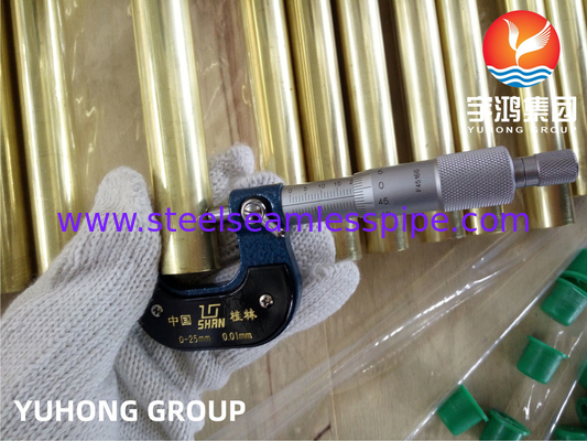 ASTM B111 C44300 Αδιάβροχος εναλλάκτης θερμότητας από χάλυβα Admiralty, σωλήνας συμπυκνωτή