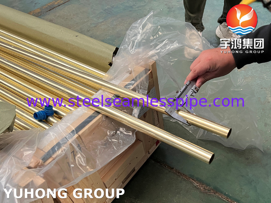 Χωρίς ραφές σωλήνες από κράμα χαλκού Admiralty Brass Tube ASTM B111 C44300 C71500 C68700 Εφαρμογή με εναλλάκτη θερμότητας