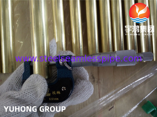 ASME SB111 C44300 / CuZn28Sn1 / CZ111 Χοντρό σωλήνα συμπύκνωσης από χαλκό