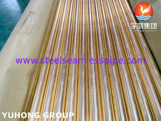 ASME SB111 C44300 / CuZn28Sn1 / CZ111 Χοντρό σωλήνα συμπύκνωσης από χαλκό