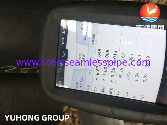 ASTM A335 / ASME SA335 P9 Σύνθετο χάλυβα αδιάβροχο σωλήνα μαύρη ζωγραφική βεβλεμένο άκρο