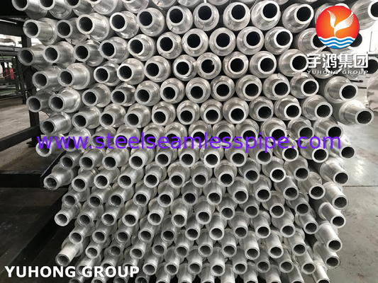 ASTM A312 ASME SA312 Χάλυβα από ανοξείδωτο χάλυβα Χωρισμένο μεταλλικό εξαντλημένο φτερωτό σωλήνα για εναλλάκτη θερμότητας