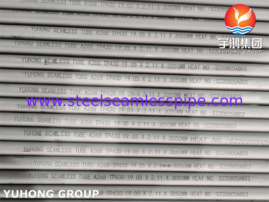 ASTM A268 TP430 1.4016 Χωρίς συγκόλληση σωλήνας με καλή αντοχή στη διάβρωση