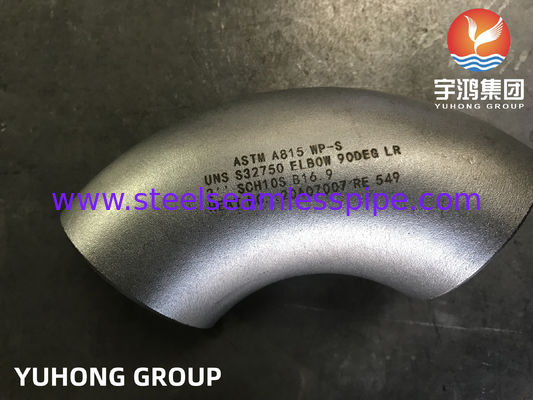 ASTM A815 WP-S UNS S32750 S32760 Elbow 90DEG LR 2'' SCH10S Πύλες φυσικού αερίου και πετρελαίου, ατμός αέρα, πετρελαϊκό αέριο, νερό B16.9