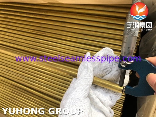 Τύπος χάλκινου χαλκού ASTM B111 C44300 C68700 C70600 25.4mm*1.245mm*12995mm Κοντενσόρας ψυκτικός αερισμός