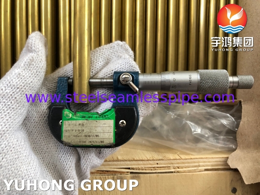 Τύπος χάλκινου χαλκού ASTM B111 C44300 C68700 C70600 25.4mm*1.245mm*12995mm Κοντενσόρας ψυκτικός αερισμός
