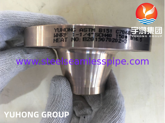 ΑΣTM B151 C70600 1-1/4&quot; SCH40 #150 WN Φτερές χαλκού νικελίου ASME B16.5