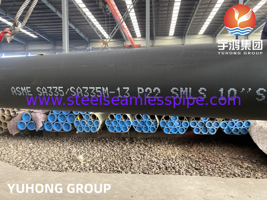 ASME SA335 P22 10" SCH120 Χωρίς συγκόλληση σωλήνες λέβητα Μαύρη ζωγραφική με βέβλο τέλος