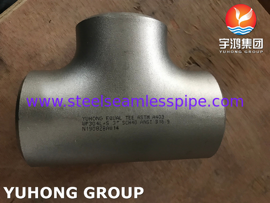 ASTM A403 WP304L-S Tee Butt Weld Tee B16.9 Για Πετρέλαιο Αέριο