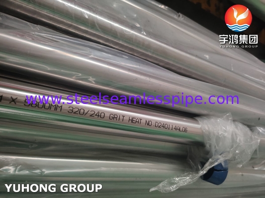 ASME SA270 ASTM A270 Ζυγισμένο σωλήνα από ανοξείδωτο χάλυβα γυαλισμένο 320 240 GRIT TP304