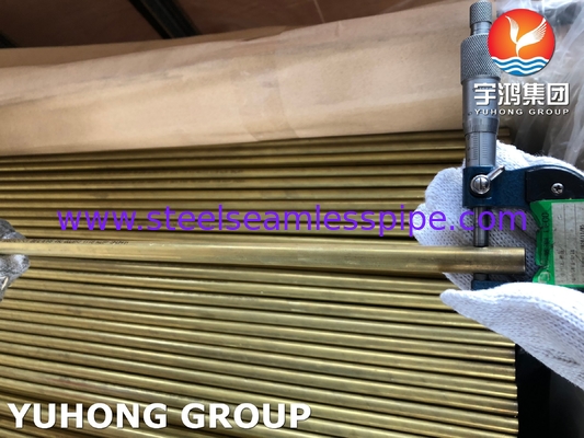 ASTM B111 C68700 / CuZn20Al2 Χωρίς συγκόλληση αλουμινίου χάλκινο σωλήνα για εναλλάκτη θερμότητας