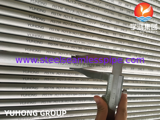 ASME SA213 TP316L Χωρίς ραφές σωλήνας από ανοξείδωτο χάλυβα BWG 20 0.89mm Για στεγνό ψυγείο