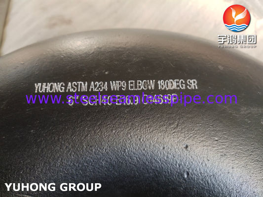ASTM A234 WP9 Εξαρτήματα σωληνώσεων με συγκόλληση άκρων από ανθρακούχο χάλυβα 180 μοιρών