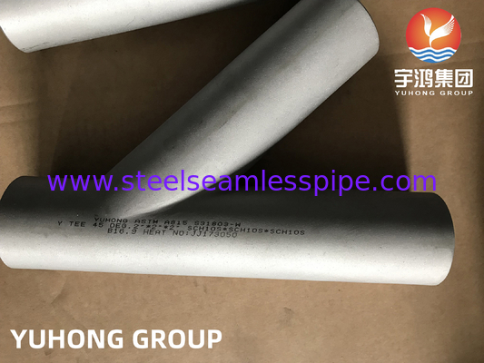 ASTM A815 UNS S31803 Συνδετήρας διπλού τύπου χάλυβα 45 μοίρες Y πλάγια