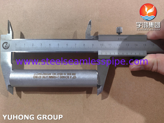 ASME B36.10 Σωλήνας Βρυκόλα ASTM A790 UNS S31803 Χωρίς συγκόλληση διπλό χάλυβα Βρυκόλα