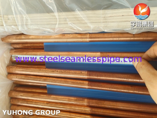 ASTM B111 UNS C12200 Χωρίς συγκόλληση χάλκινος σωλήνας ανταλλακτής θερμότητας χαμηλού πτερυγίου σωλήνας