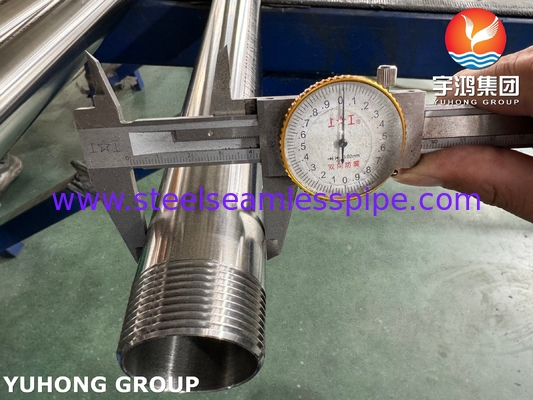 ASTM A270 Υγιεινός σωλήνας TP304 Χάλυβα από ανοξείδωτο χάλυβα Χωρίς ραφές σωλήνας με άκρο νήματος NPT