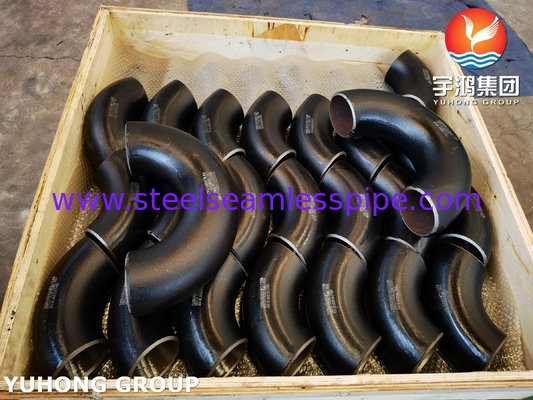 ASTM A234 WP22 CL1 / CL3 Σύνθετο χάλυβα συναρμολόγηση Buttweld 180° Γόνατο Μαύρο χρώμα