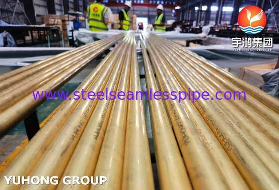 C68700 Αδιάβροχο σωλήνα από κράμα χαλκού ASTM B111 για εναλλάκτες θερμότητας Εγκρίθηκε από την SGS