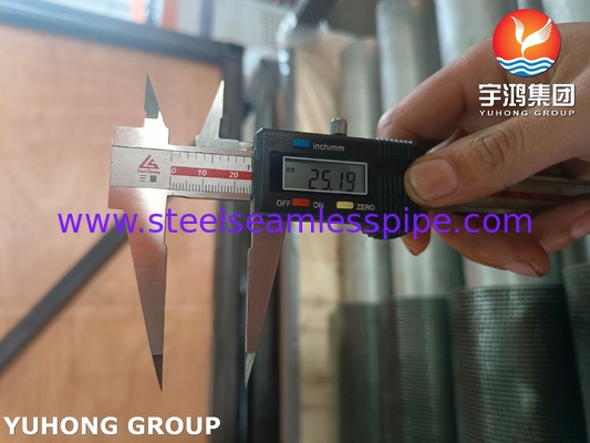 TP304H HFW Fin Tube Serrated Type ASTM A312 Για σύστημα ατμού ανάκτησης θερμότητας HRSG