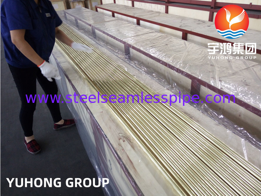 Χωρίς ραφές σωλήνες από κράμα χαλκού Admiralty Brass Tube ASTM B111 C44300 C71500 C68700 Εφαρμογή με εναλλάκτη θερμότητας