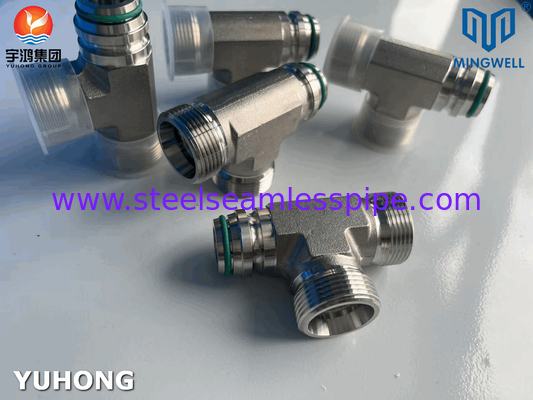 Ατσάλι αδιάβροχο προσαρμογέα Tees NPT G PT SS316L Υδραυλικό σχηματισμό