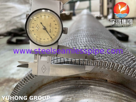ASME SA312 TP347 Ατσάλινο HFW Δαχτυλιδωτό σωλήνα με στρώμα φτερούγα από ανοξείδωτο χάλυβα για εξοικονομιστή
