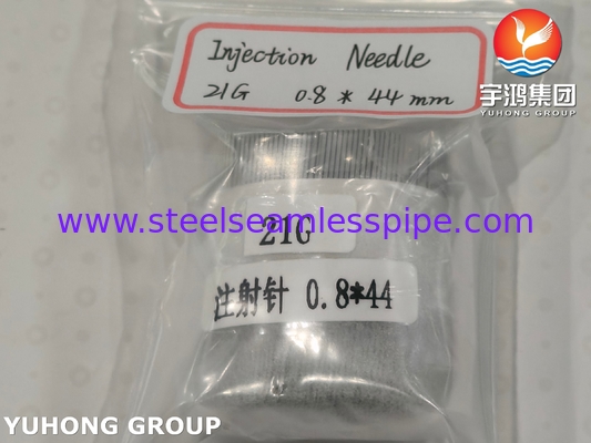21G Lancet Point Injection Needle Ιατρική ποιότητα Ατσάλινο σωλήνα βελόνας ISO9626 SUS304