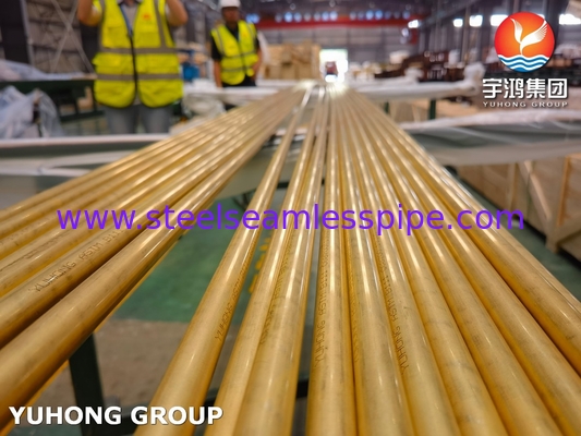 ASME SB111 C68700 Χωρίς συγκόλληση σωλήνες από χαλκό O61 για εναλλάκτη θερμότητας