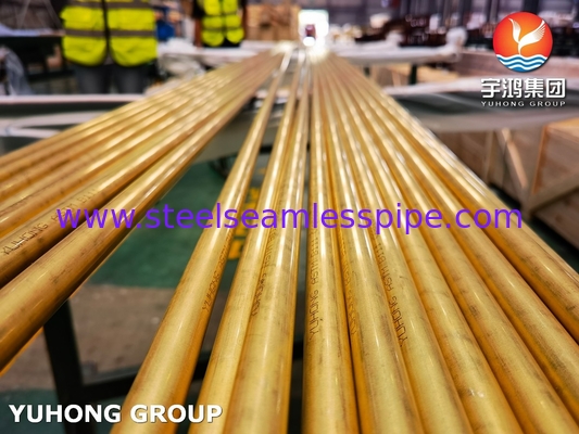 ASME SB111 C68700 Χωρίς συγκόλληση σωλήνες από χαλκό O61 για εναλλάκτη θερμότητας