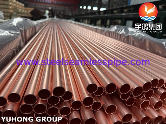 ASTM B111 UNS C12200 / CW024A Σωλήνας Χαλκού Άνευ Ραφής DHP για Εναλλάκτη Θερμότητας