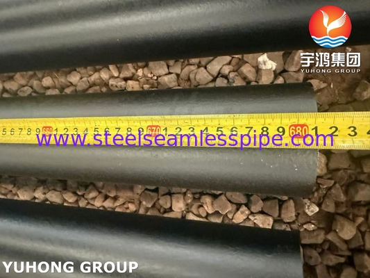 ASTM A335 / ASME SA335 P9 Σύνθετο χάλυβα αδιάβροχο σωλήνα μαύρη ζωγραφική βεβλεμένο άκρο