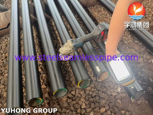 ASTM A335 / ASME SA335 P9 Σύνθετο χάλυβα αδιάβροχο σωλήνα μαύρη ζωγραφική βεβλεμένο άκρο