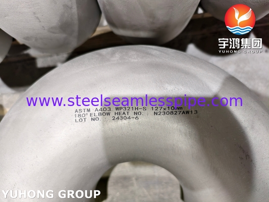 Εξάρτημα από ανοξείδωτο χάλυβα ASTM A403 / ASME SA403 WP321H Seamless 180° Elbow B16.9