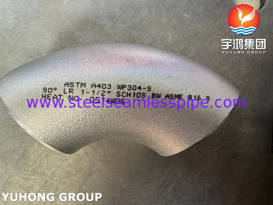 ASTM A403 WP304 Ανοξείδωτο ατσάλι 90° αγκώνας εξαρτήματος B16.9