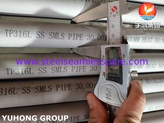 ASTM A312 TP316L Χάλυβα από ανοξείδωτο χάλυβα Χωρίς ραφές σωλήνες με υδροστατική και υπερηχητική δοκιμή ρεύματος Eddy για πετροχημικές εφαρμογές