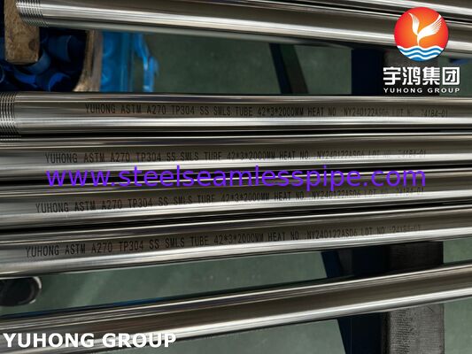 ASTM A270 TP304 3A Υγιεινός σωλήνας από ανοξείδωτο χάλυβα για εργοστάσια επεξεργασίας τροφίμων, άκρο νήματος NPT