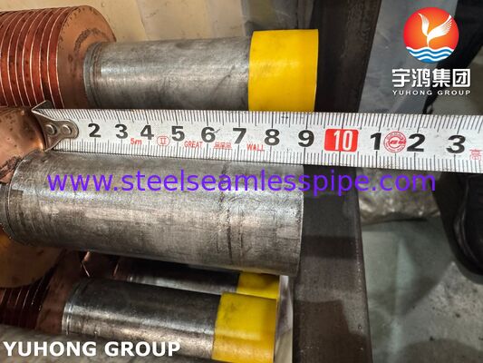 Ενσωματωμένοι σωλήνες με πτερύγια για λέβητες & Οικονομιστές A106 Gr.B Βάση Χάλκινων Πτερυγίων