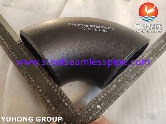 Αγκώνας 90° από ανθρακούχο χάλυβα υψηλής αντοχής ASTM A234 WPB για συστήματα αγωγών πετρελαίου, φυσικού αερίου και νερού