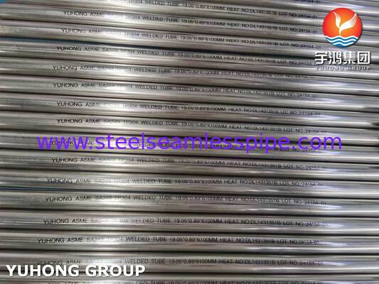 ASME SA249 Φωτεινός αναψυκτικός ανοξείδωτος χάλυβας 304 συγκολλημένος σωλήνας για αποστακτήρα, 3 / 4 " 20BWG