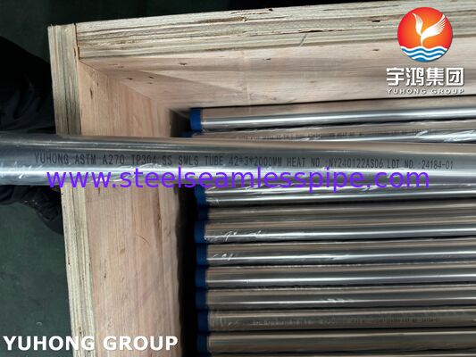 ASTM A270 3A TP304 BA Ατσάλι ατσάλινο Υγιεινός Χωρίς Σύνδεση σωλήνας για τη βιομηχανία ζάχαρης